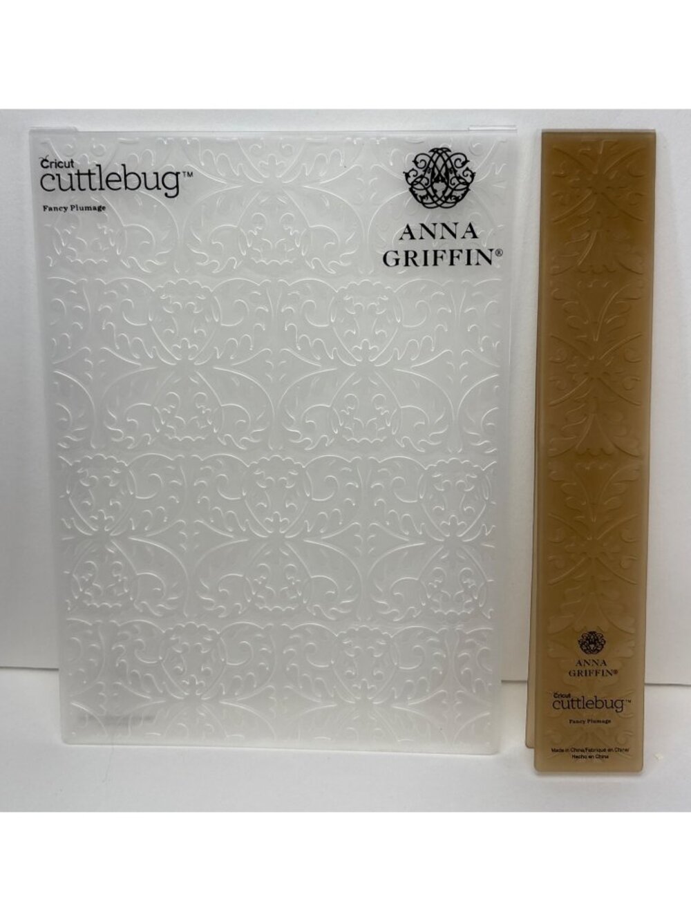Anna Griffin Cricut Cuttlebug Fancy Plumage Embossing Folder & Border Set